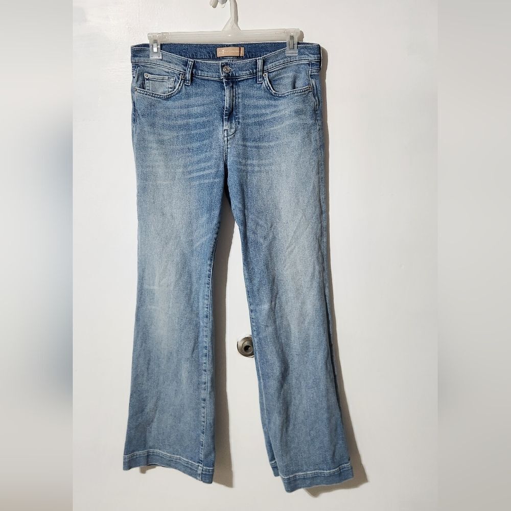 For all 7 mankind luxe vintage light blue flare jeans